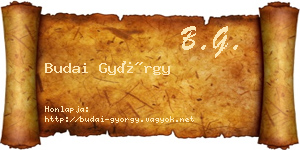 Budai György névjegykártya