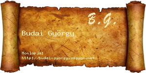 Budai György névjegykártya